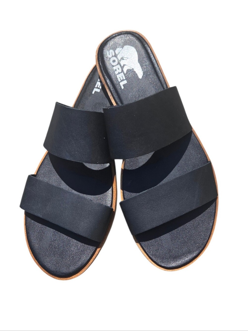 Sorel - Women's Ella II Leather Strappy Flat Slide Sandals - Picture 2 of 6